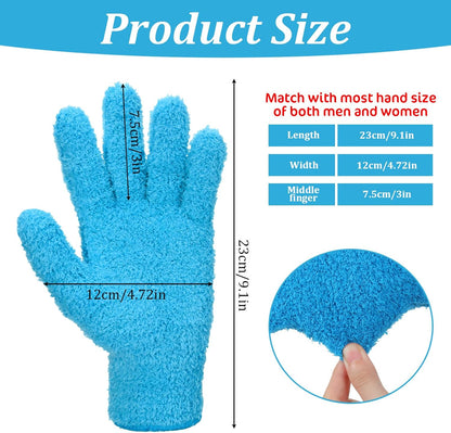 Abeillo Microfiber Gloves for Plants Dusting Cleaning, Reusable Washable Cleaning Gloves Mittens House Cars Blinds Dusting