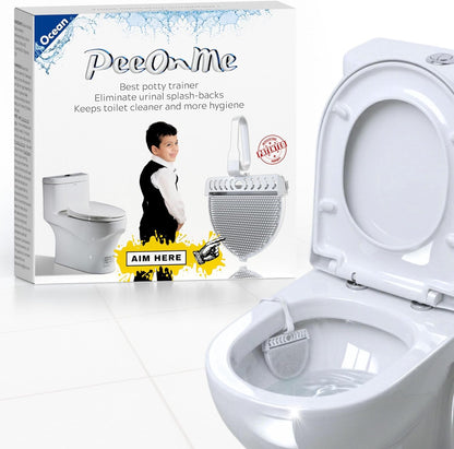 Toilet Clip-On Splash Guard & Deodorizer – Reduces Urine Splash-Back, In-Bowl Odor Control, Long-Lasting Fresh Scent, Turns Water Blue, Fits Most Toilets (4 Pack, Flowers)