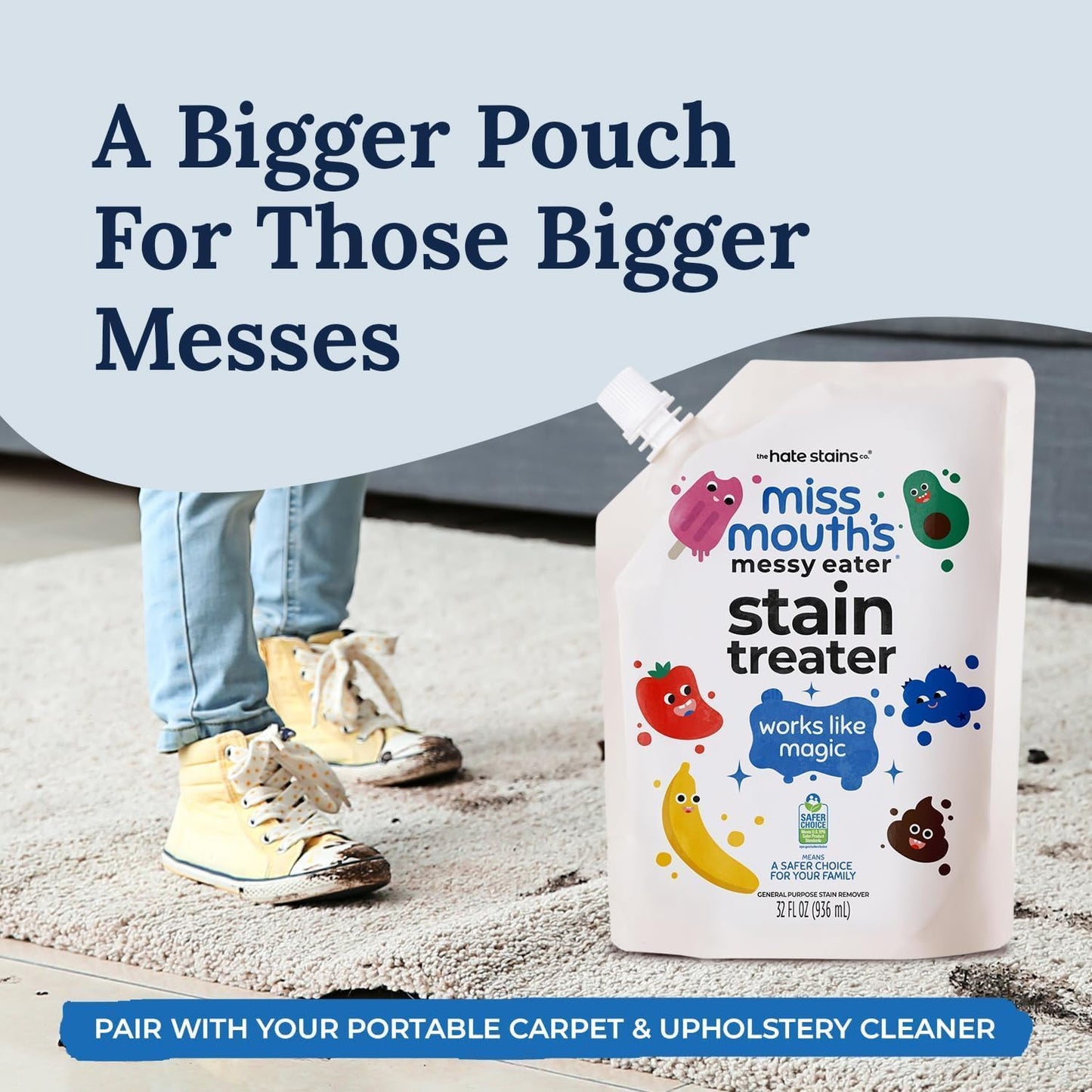Miss Mouth's Messy Eater Stain Treater Spray - 4oz 2 Pack Stain Remover - Newborn & Baby Essentials - No Dry Cleaning Food, Grease, Coffee Off Laundry, Underwear, Fabric