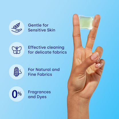 Dropps Sensitive Skin Laundry Detergent Pods, Unscented (36 Ct) - Hypoallergenic & Dermatologist Tested | Free & Clear | Laundry Pods for Sensitive Skin | Clean Ingredients | Plastic Free Packaging
