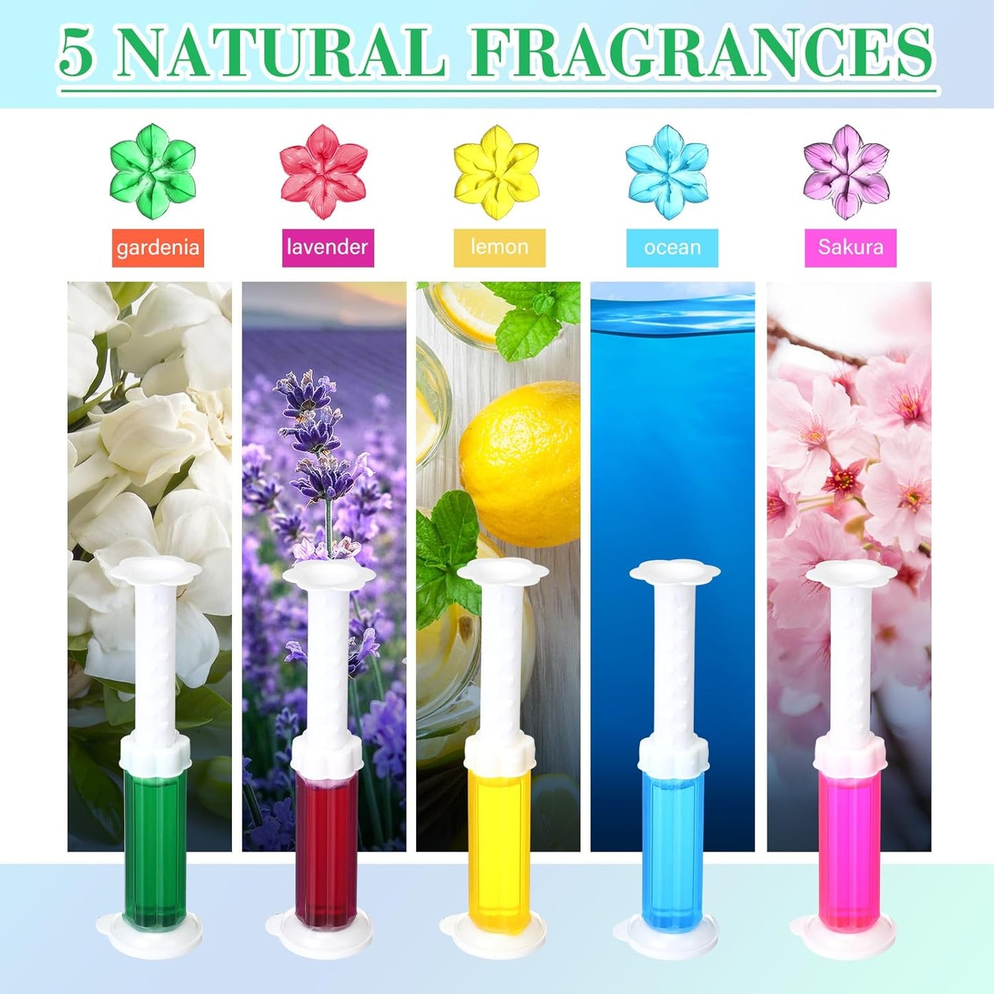 6 Pcs Toilet Gels 84 Count 1 Kind Flower Stamp Bowl Gel Scent Toilet Stain Removal Cleaner Air Freshener Flower Stamps Pack for Bathtubs Bathroom