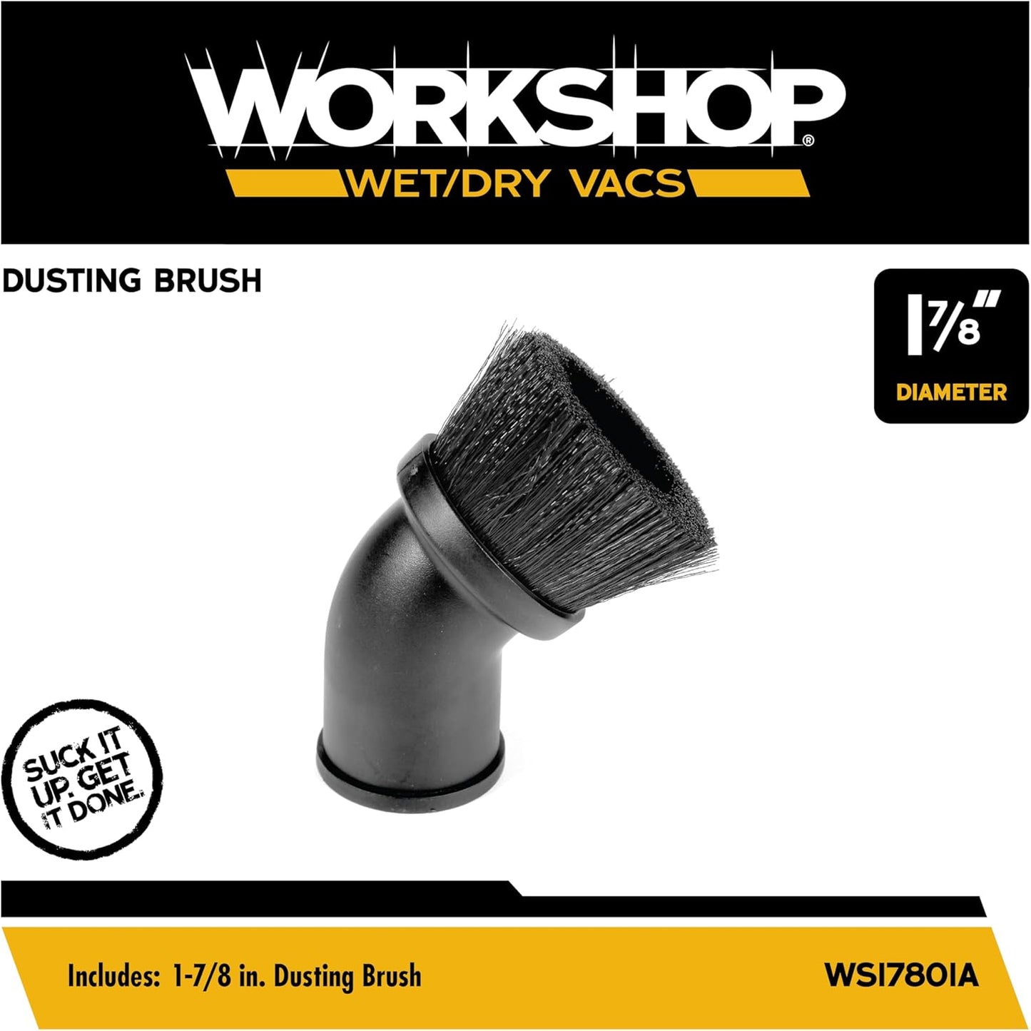 WORKSHOP Wet/Dry Vacs Shop Vacuum Accessories WS25001A Dusting Brush Attachment for Wet Dry Vacuum Cleaners, Fits 2-1/2-inch Extension Wands and Hoses