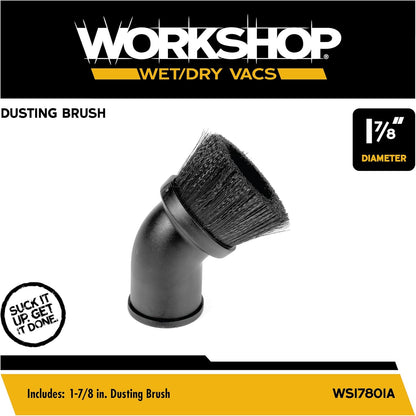 WORKSHOP Wet/Dry Vacs Shop Vacuum Accessories WS25001A Dusting Brush Attachment for Wet Dry Vacuum Cleaners, Fits 2-1/2-inch Extension Wands and Hoses