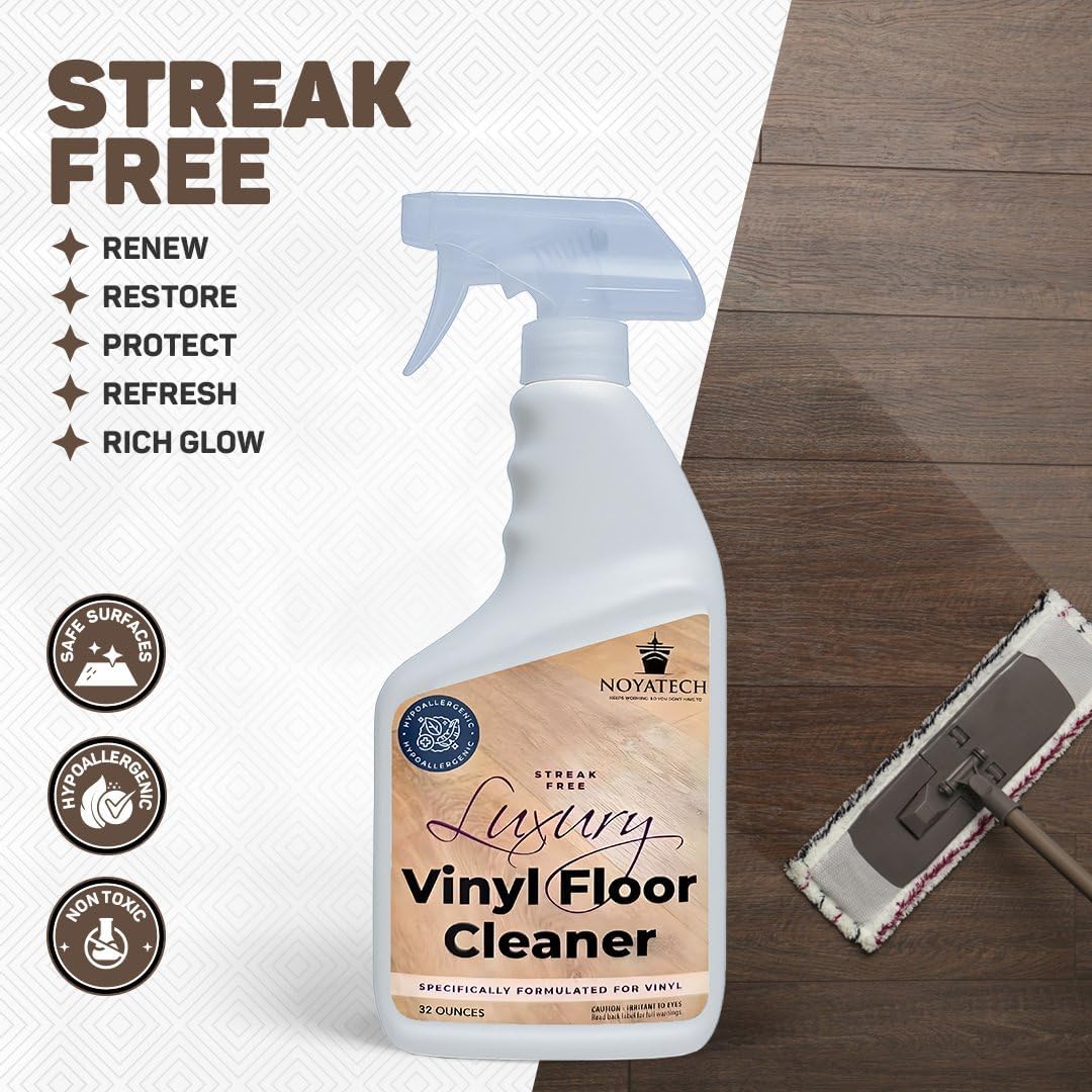 LVP Floor Cleaner. Streak-Free Luxury Vinyl Floor Cleaner. For Hardwood, Laminate, and Natural Wood Flooring. Pet Safe, Non-Toxic, Eco-Friendly.