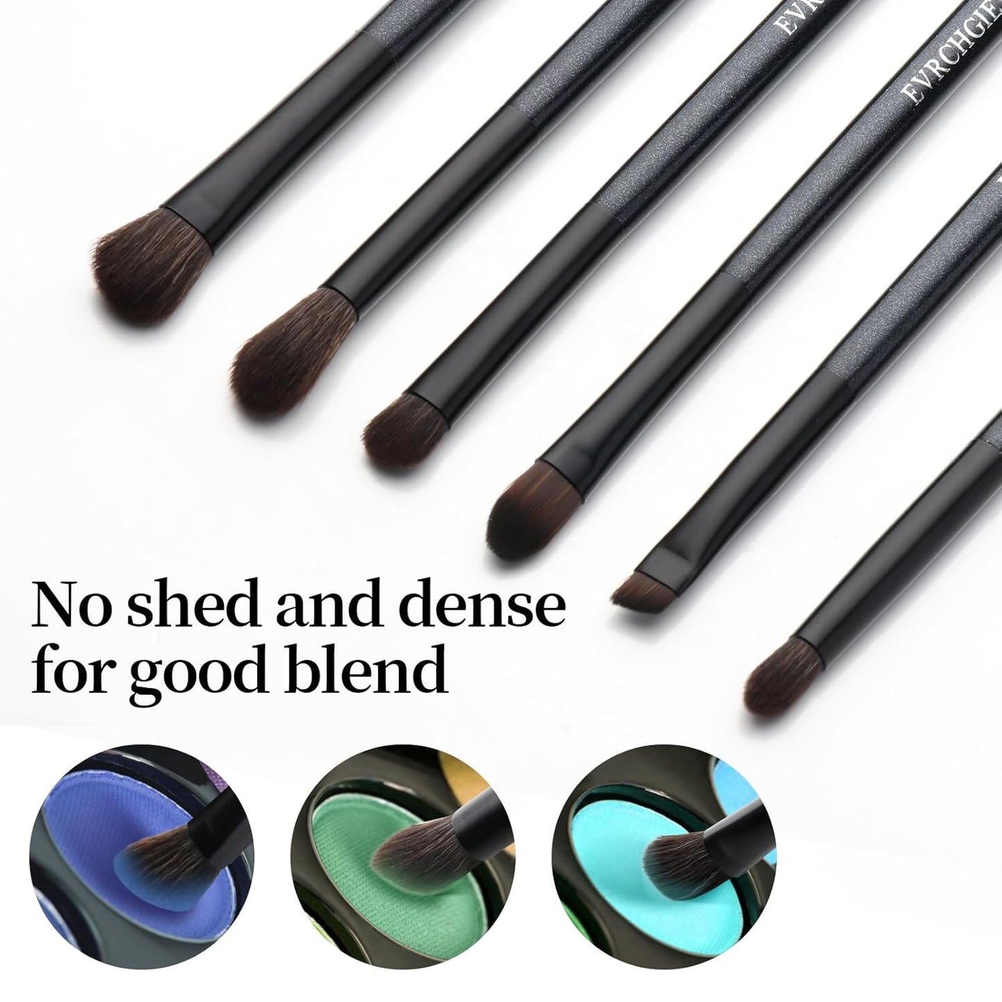 Eye Makeup Brush Set, 6 Pcs Professional Blending Eyeshadow Makeup Brushes for Concealer Eyebrows Eyeliner, Soft Hairs & Wood Handle