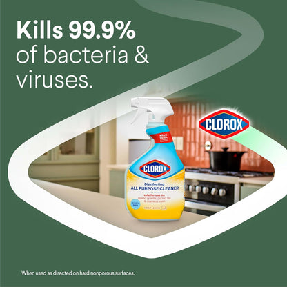 Clorox Disinfecting All Purpose Cleaner, Bleach Free, Crisp Lemon, Refill, 64 Fluid Ounces