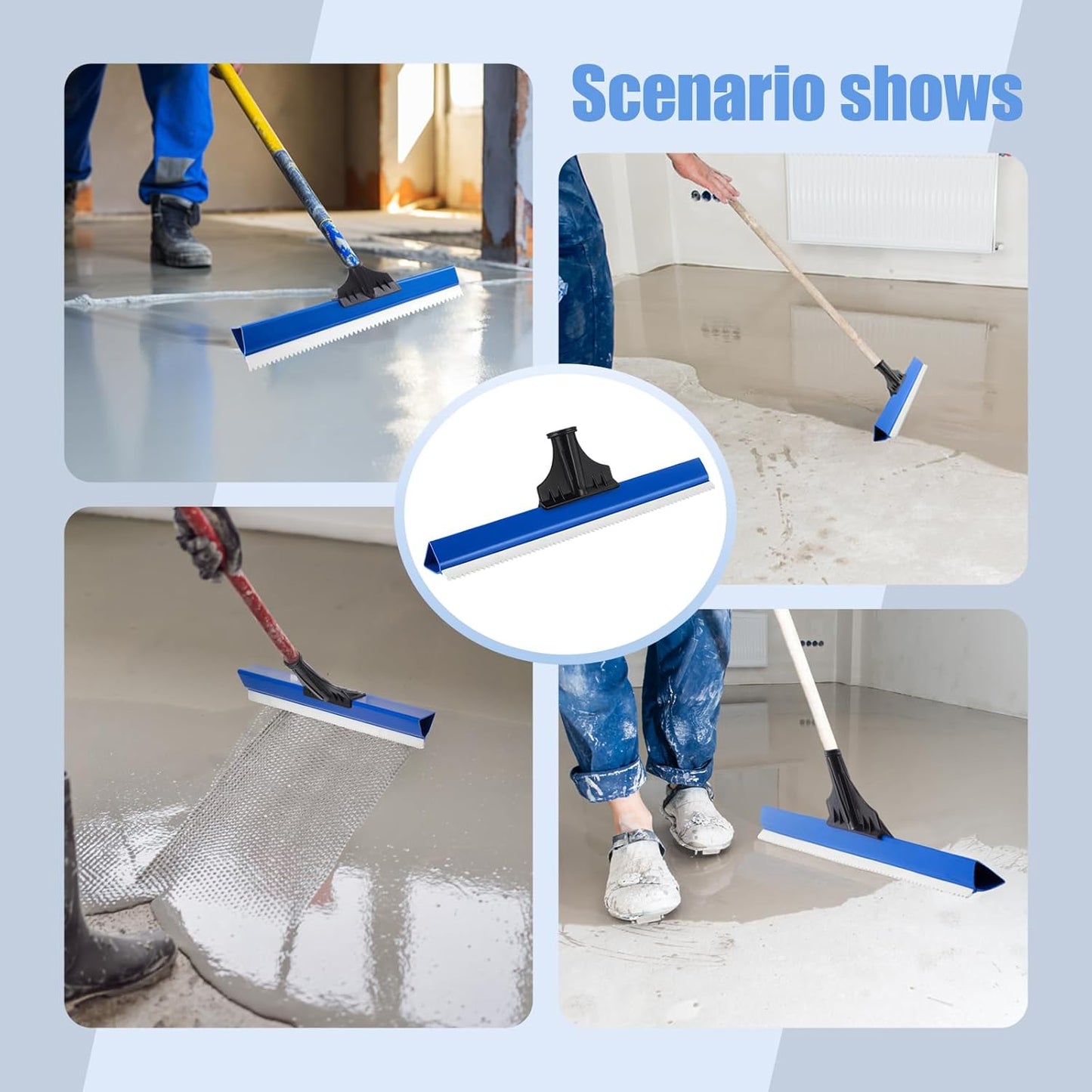 1 Pack 24 Inches Epoxy Floor Squeegees Notched Squeegee for Self Leveling Cement Urethane Epoxy Floor Tools