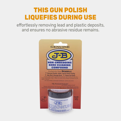 Brownells J-B Non-Embedding Bore Cleaning Compound Gun Barrel Cleaner Solvent Oil-Paste, Gunsmithing Tools Maintenance Cleaning Supplies, 2 oz. (57g) Jar
