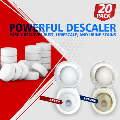 USKICH 20 Pack Toilet Bowl Cleaner Tablets,Blue Automatic Toilet Tank Cleaners, Long-Lasting Household Toilet Cleaners,Toilet flush Cleaning & Deodorizer