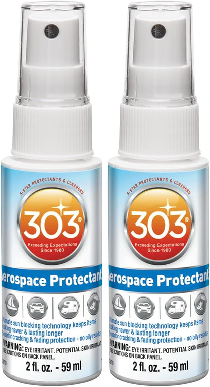 303 Products (30308CSR) UV Protectant Spray for Vinyl, Plastic, Rubber, Fiberglass, Leather & More – Dust and Dirt Repellant - Non-Toxic, Matte Finish, 16 Fl. oz., White