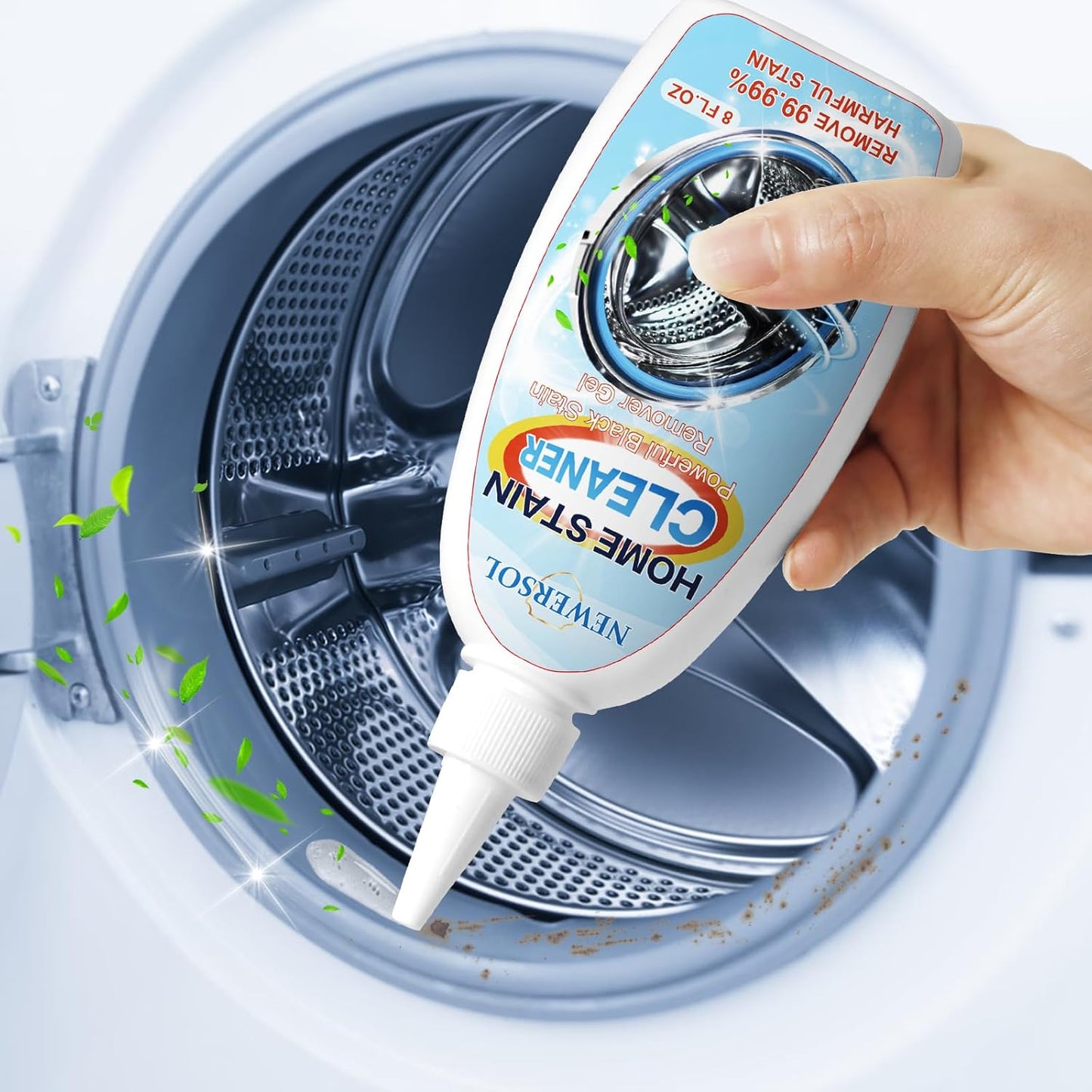 Black Stain Remover Gel Washing Machine Cleaner Front Loader Grout Cleaner Home Stain Removal Gel for Washer Kitchen Sink Showers Bathroom and Floor Tile 8Fl Oz