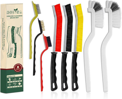 14 Pcs Crevice Cleaning Brush Set – Hard Bristle Cleaning Tools for Grout, Tile Floors, Gaps & Narrow Spaces – Multi-Purpose Grout Scrub Brush for Cleaning Bathroom, Shower, Window Tracks, Kitchen