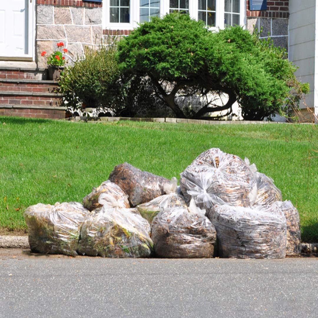 Tasker 95-96 Gallon Trash Bags, (Value Pack 50 Bags w/Ties) Extra Large Heavy Duty Clear Plastic Recycling Trash Bags, 90 Gallon, 95 Gallon, 96 Gallon, 100 Gallon (Clear)