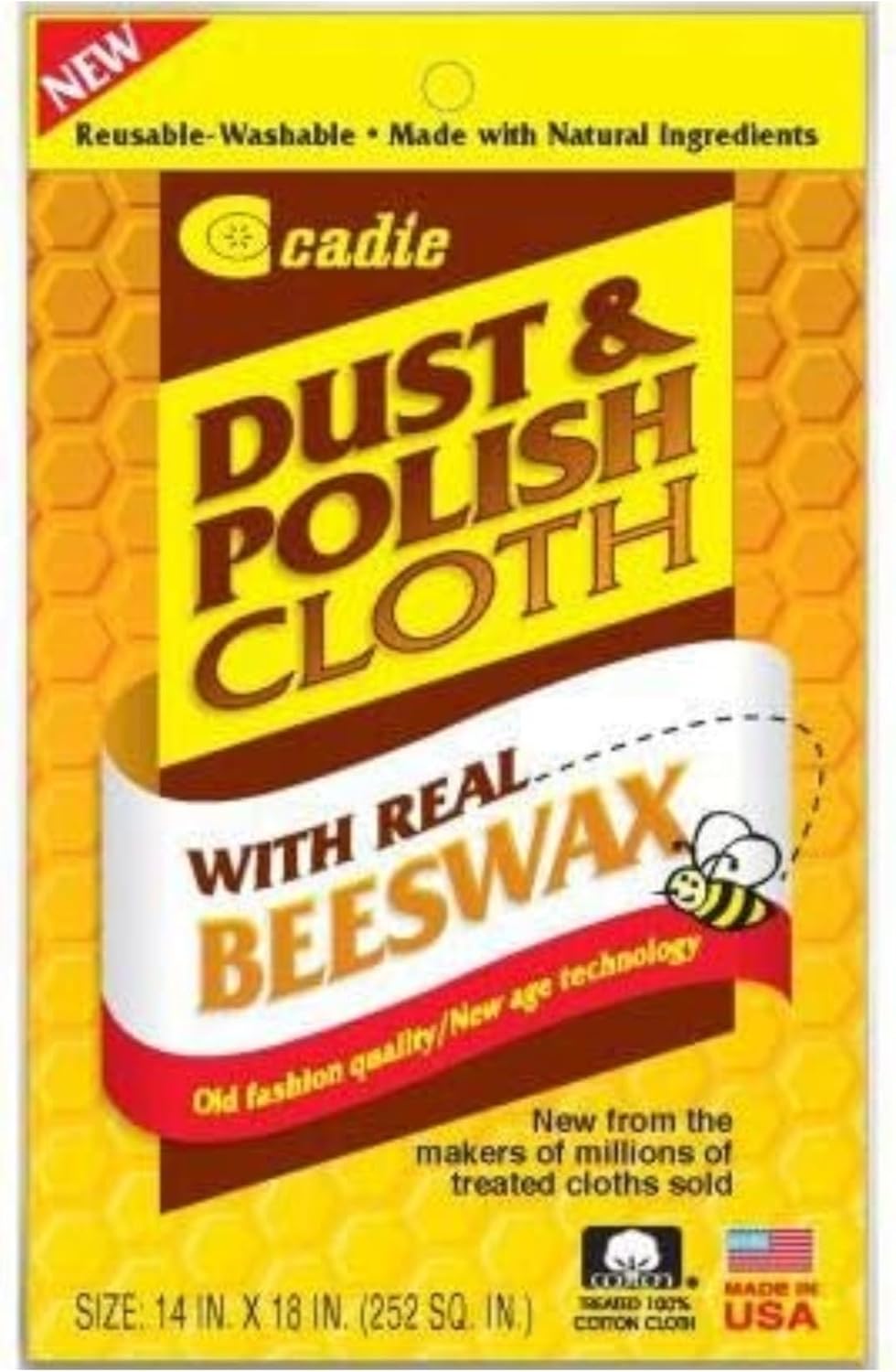 Reusable Beeswax Furniture Polish Cloth - Wood Polish for Furniture or Wiping Dirt Surfaces at Home and Office - Great Cleaner for Wood, Tiles, Blinds, and Ceiling Fans | 2 Pack.