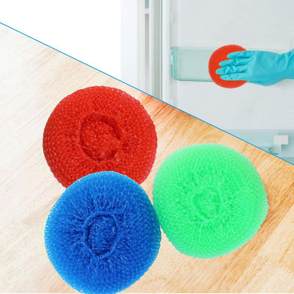 15 Pcs Plastic Dish Scrubbers, Nylon Scouring Pad Mesh Pot Scourers(Blue+Red+Green)