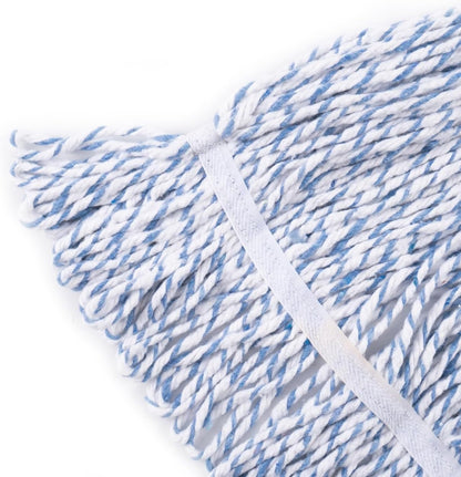 Matthew Cleaning Heavy Duty Mop Head Commercial Replacement for General and Floor Cleaning , Wet Industrial Blue Cotton Looped End String Head Refill (Pack of 6) Blue