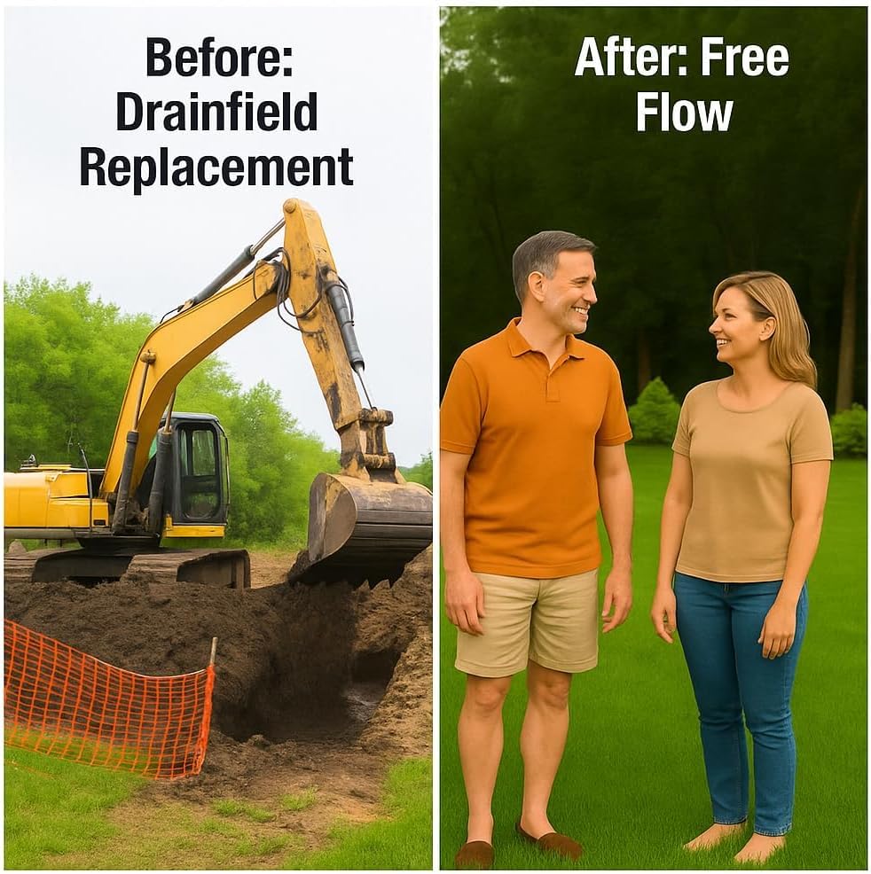 Septic Medic Septic Tank Treatment, Enzyme System Cleaner, Breakdown Sludge, Breakdown Grease and Fat, Supports Drainfield and Leach Field Free Flow, Backed by Science, 32 oz (1 Quart)
