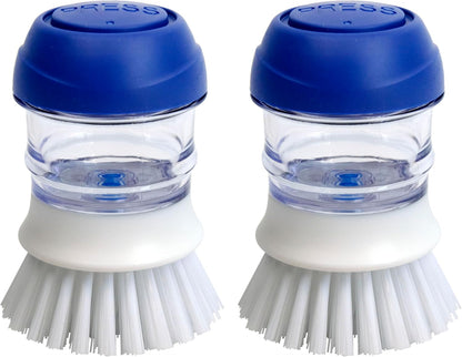 CELOX 2 Pack Dish Brush with Soap Dispenser Soap Dispensing Palm Brush for Cleaning Pots, Dishes