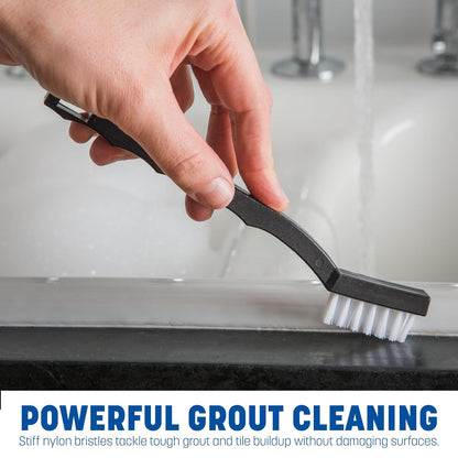 Carlisle FoodService Products Flo-Pac Maintenance Brush, Toothbrush Style Utility Scrubber for Cleaning With Nylon Bristles, 7", 12 Count, Black