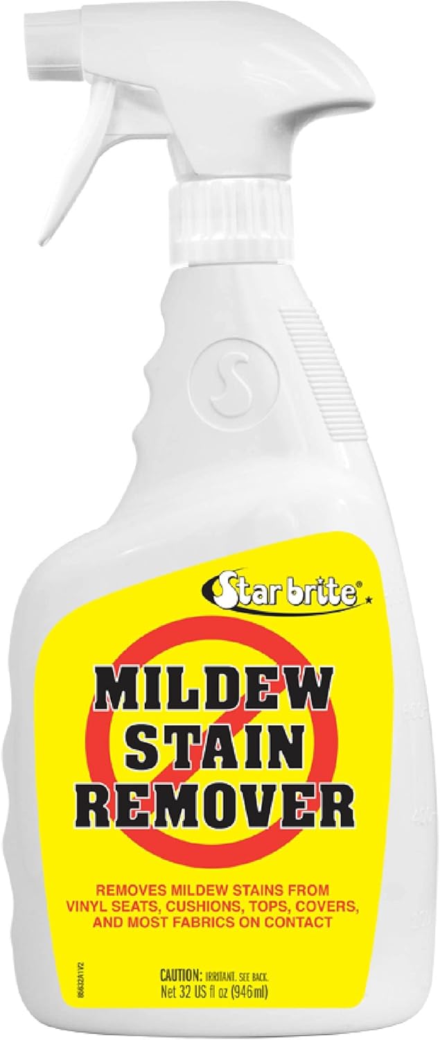 STAR BRITE Professional-Grade Mildew & Mold Stain Remover + Cleaner - Instant Contact Stain Removal, Ideal for Marine & Outdoor Upholstery