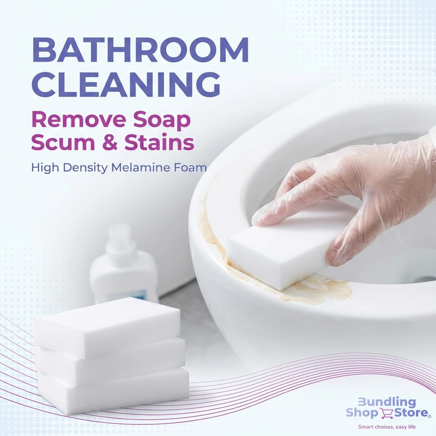 Melamine Sponge- Cleaning Pads 30 Count, High Density, Scratch Free Sponges (3.93in X 2.36in X 0.78in) for Kitchen, Bathroom, Tiles, Walls & Multi-Surface Cleaning