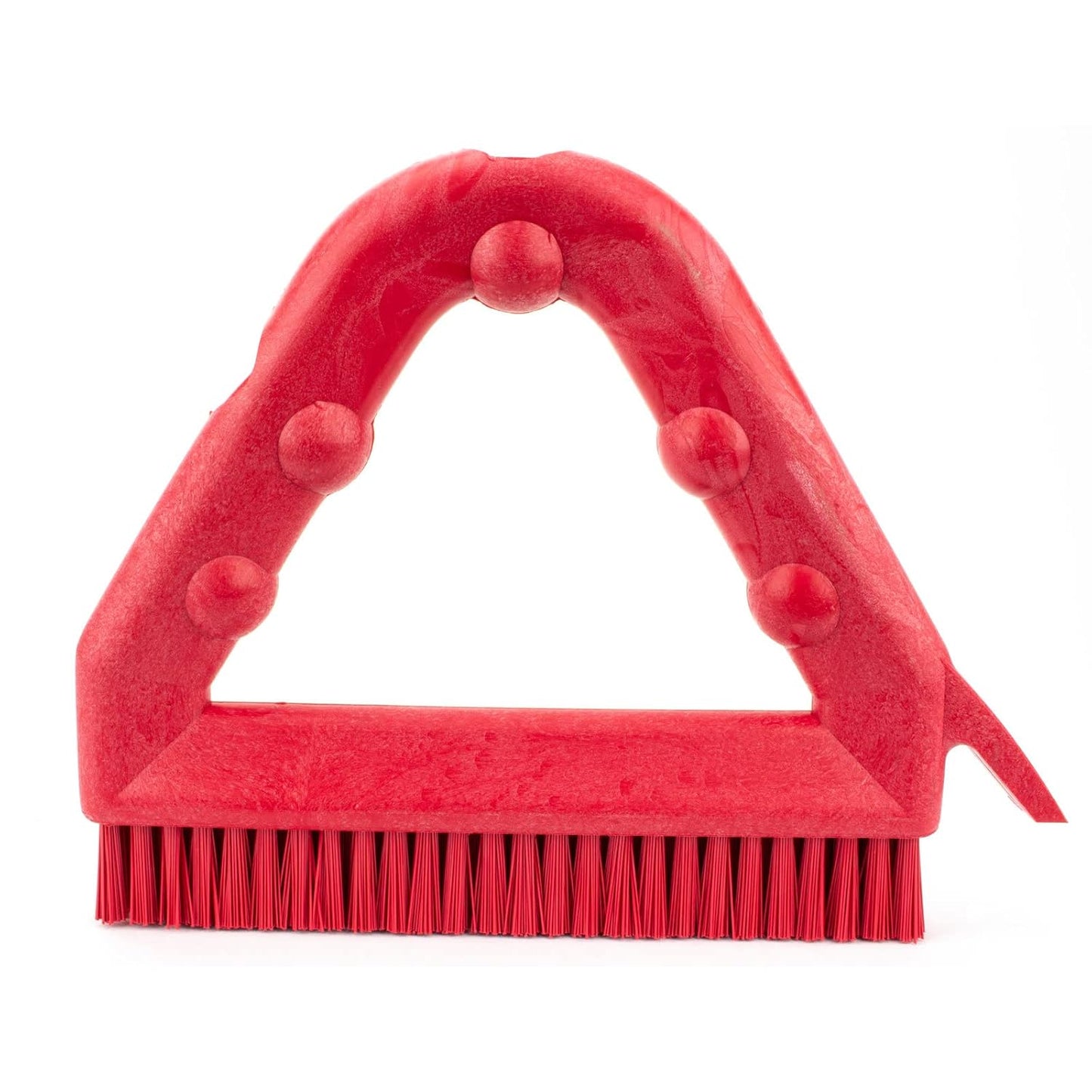 SPARTA Plastic Commercial Grout Brush, Triangle-Shaped Scrub Brush with Scraper and Two Threaded Holes for Attaching Handle (Sold Separately), 9 x 7 x 7 Inches, Gray