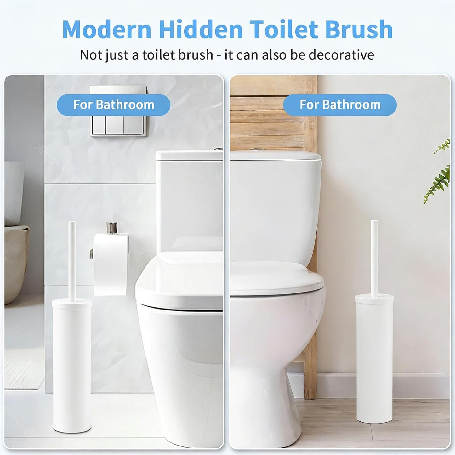 Stainless Steel Toilet Brush and Holder Set Oil Rubbed Matte Black Heavy Duty Toilet Bowl Brush with Long Handle for Bathroom and Farmhouse