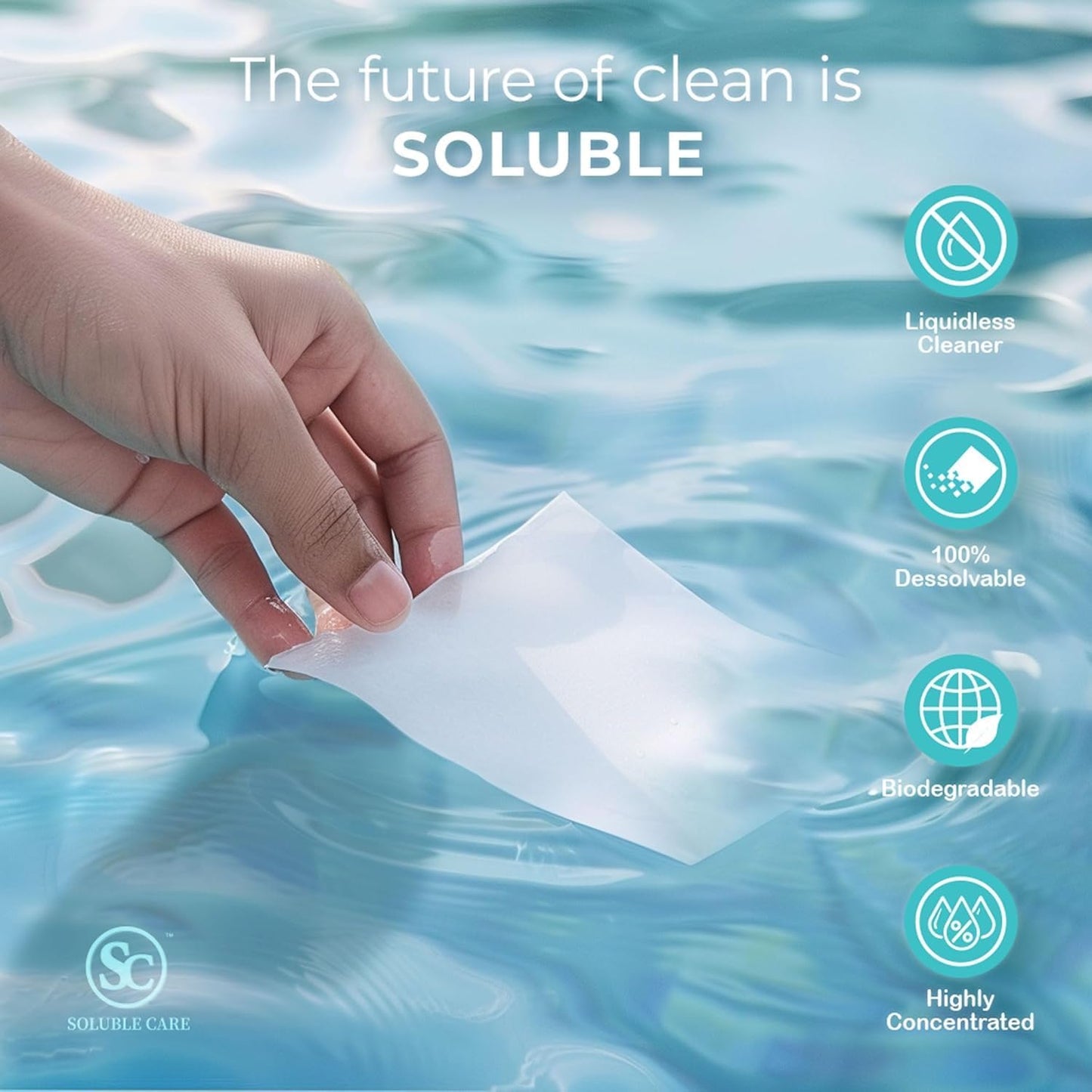 Dissolvable Toilet Bowl Cleaner Sheets (No Bottles, Easy Clean, Quick-Dissolving, Mess-Free, Septic-Safe Cleaning for Home & Office) - 40 Sheets, Pine Scent