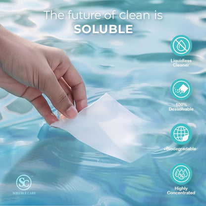 Dissolvable Toilet Bowl Cleaner Sheets (No Bottles, Easy Clean, Quick-Dissolving, Mess-Free, Septic-Safe Cleaning for Home & Office) - 40 Sheets, Pine Scent