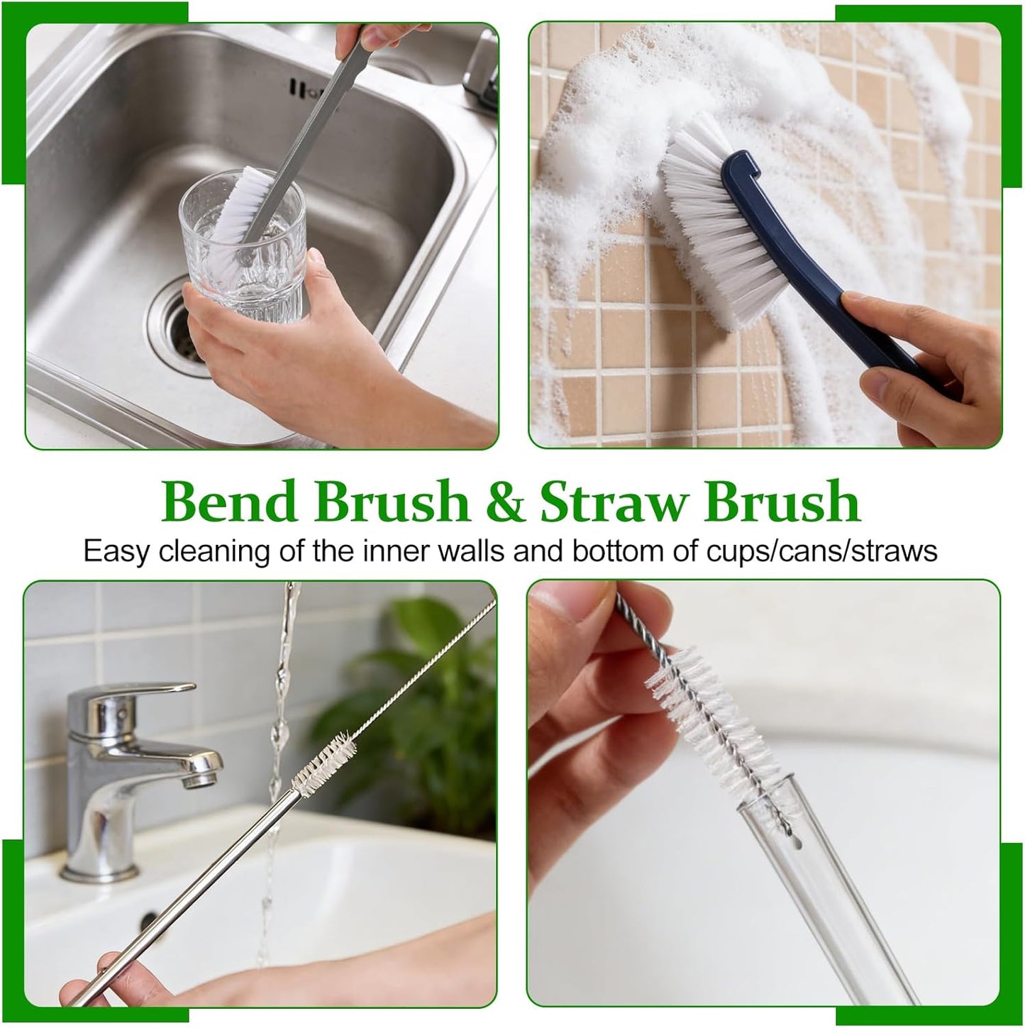 19 Pcs Cleaning Brush Kit with Crevice Brushes, Shower Cleaner Brush, Multifunctional Grout Scrubber for Bathroom, Kitchen, Window Tracks and Corners