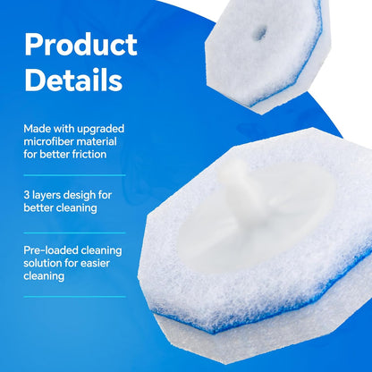 30 Toilet Bowal Wand Refills Fits for Clorox Toilet Brush Wand, Upgrade 3-Layer Disposable Bowl Cleaner Refills for Bathroom Cleaning, 3X Cleaning Power, No Falling Apart