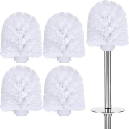HOMSFOU 5Pcs Toilet Brush Replacement Heads - Universal Plastic Bowl Brush Heads with Dense Bristles, Spherical Design Bathroom Cleaning for Home, Hotel, Apartment