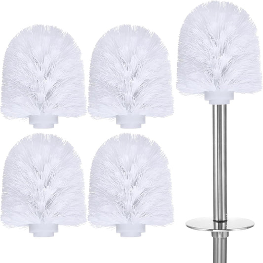 HOMSFOU 5Pcs Toilet Brush Replacement Heads - Universal Plastic Bowl Brush Heads with Dense Bristles, Spherical Design Bathroom Cleaning for Home, Hotel, Apartment