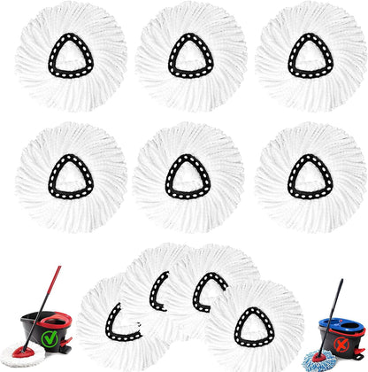 20Pack Spin Mop Replacement Heads,Spinning Mop Replace Head for Floor Cleaning, 100% Microfiber Mop Head Replacement Compatible with Triangle Spin Mop Refill for Easy Wring Mop,White