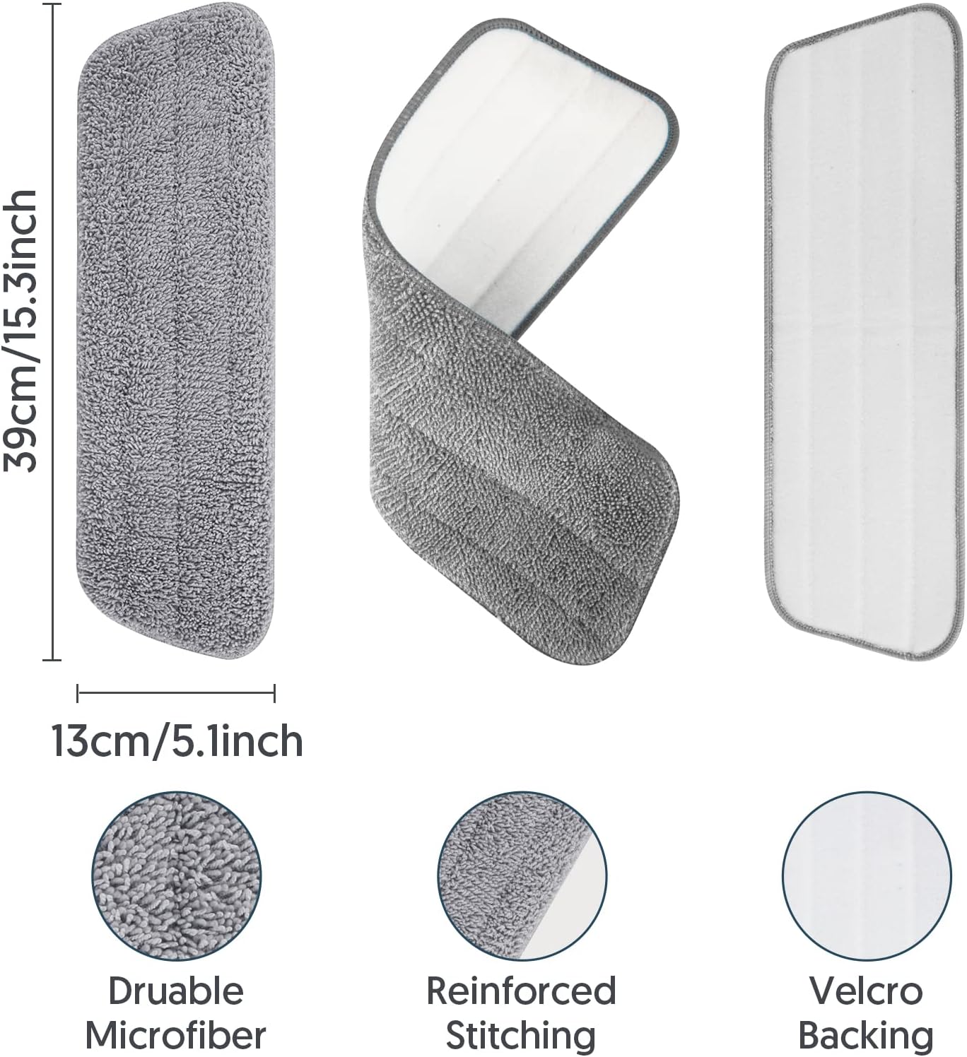 7 Count Reusable Mop Pads for Swiffer PowerMop -MEXERRIS Microfiber Wet Mops Refills PowerMop Pads Refills Machine Washable Hard Floor Mop Pads Replacement for 13''-15'' Spray Floor Mops