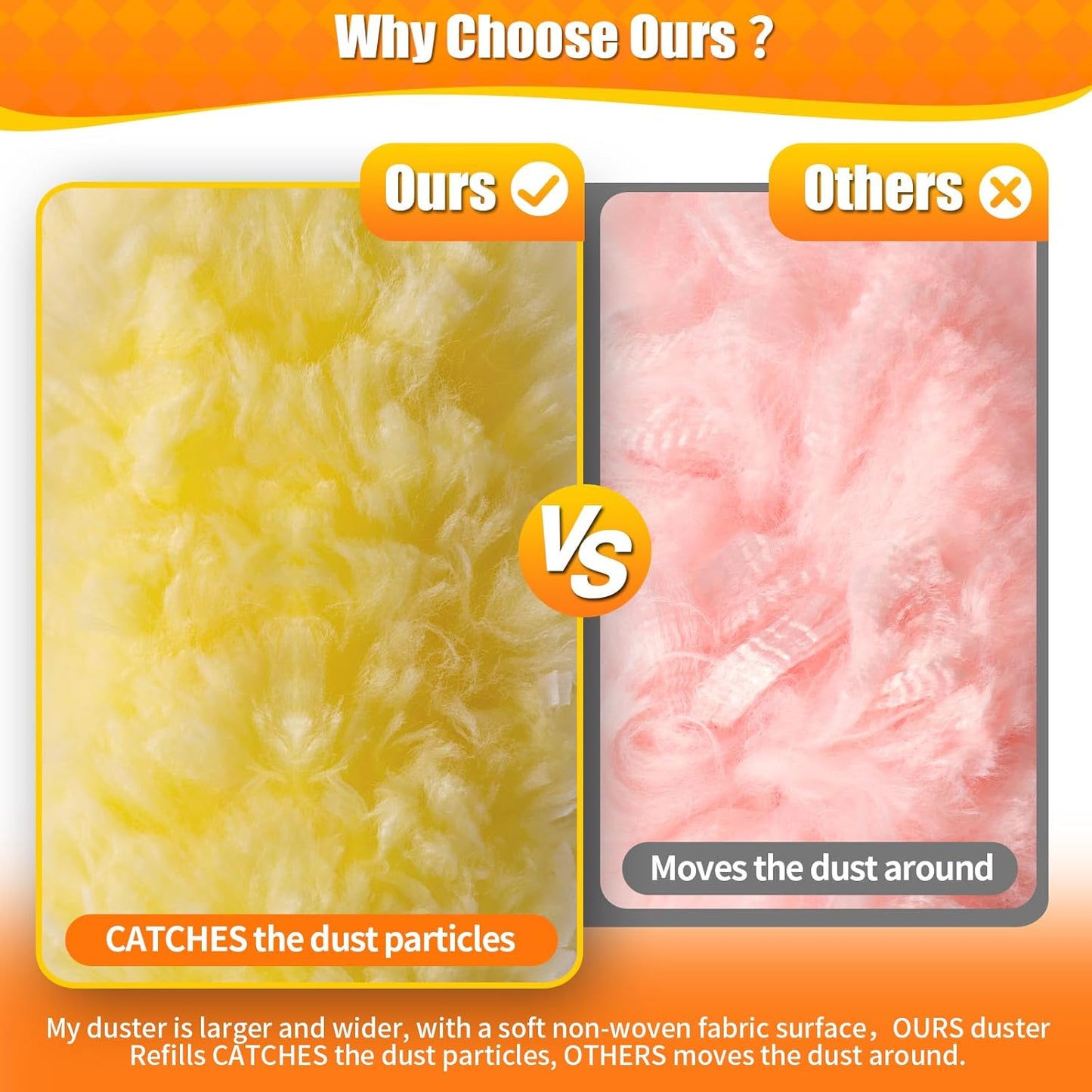 80 Count Duster Refills with 1 Short Handle & 3 ft Extendable Handle, Compatible with Swiffer Duster, 180° Disposable Microfiber Cleaning Dusters, Unscented