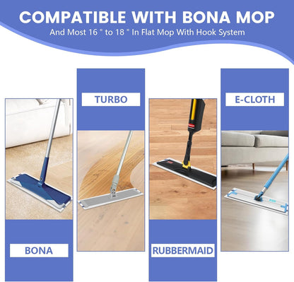 60 Pack Disposable Microfiber Cleaning Pads for Bona Mop | Heavy-Duty Replacement Pads Compatible with 15-18 inch Spray Flat Mops | Multi-Surface Hardwood Floor Cleaner Pad Refills