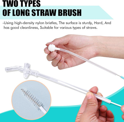 Baby Bottle Cleaning Brush 6-Piece Set Detachable Sponge Bottle Brush, Nylon Milk Bottle Brush, 2PCS Nipple Brush, 2PCS Straw Brush (Pink)