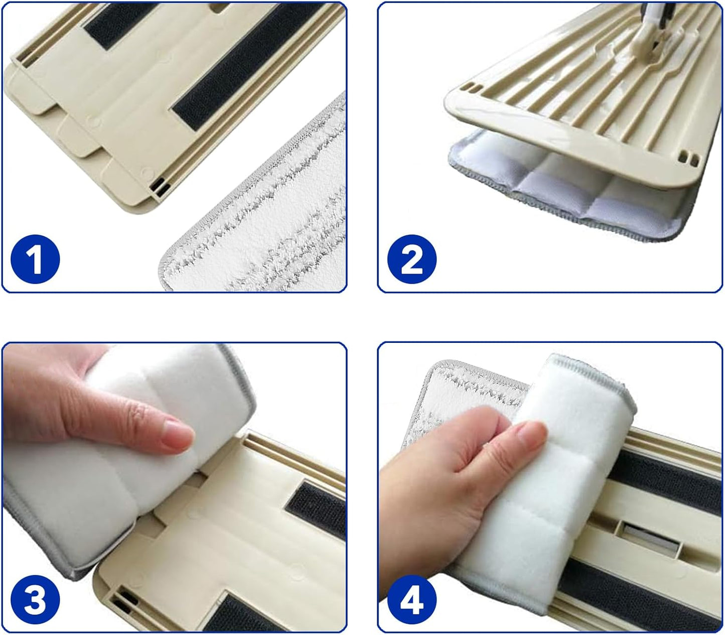 Microfiber Cleaning Pads: 10 Pack 13" X 4.9" Washable for Floor Cleaning Compatible with Tethys & Most 13 Inch Flat Mops - Replacement for Mop Bucket Set