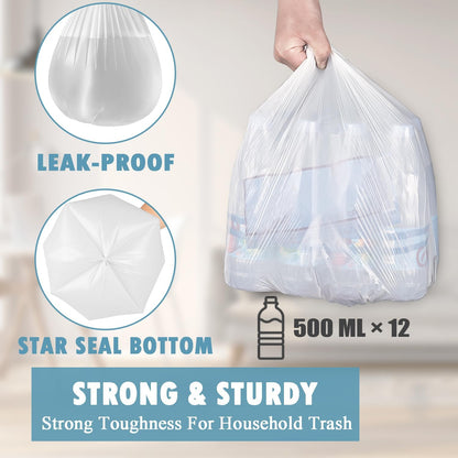 Small Trash Bags 4 Gallon - 105 Count 4 Gallon Trash Bag, Unscented Small Garbage Bags Bathroom Trash Bags, White 4 Gal Small Trash Can Liners