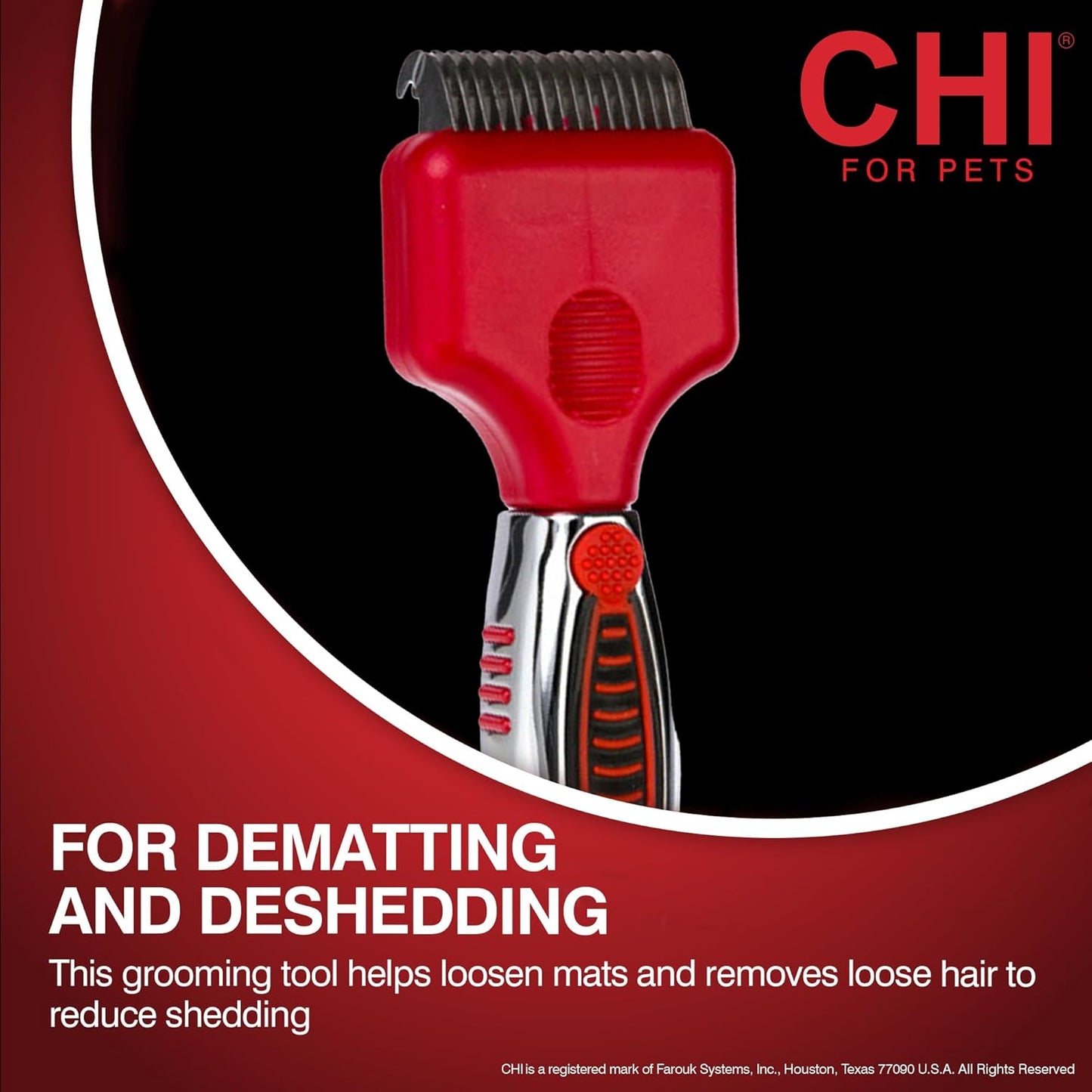 CHI for Dogs Rubber Fur Accumulator Brush, Dog Grooming Tool for Removing Loose Hair and Lint from Coats Furniture Clothing and Car Seats, Flexible Rubber Bristles, Easy Clean Grooming Brush