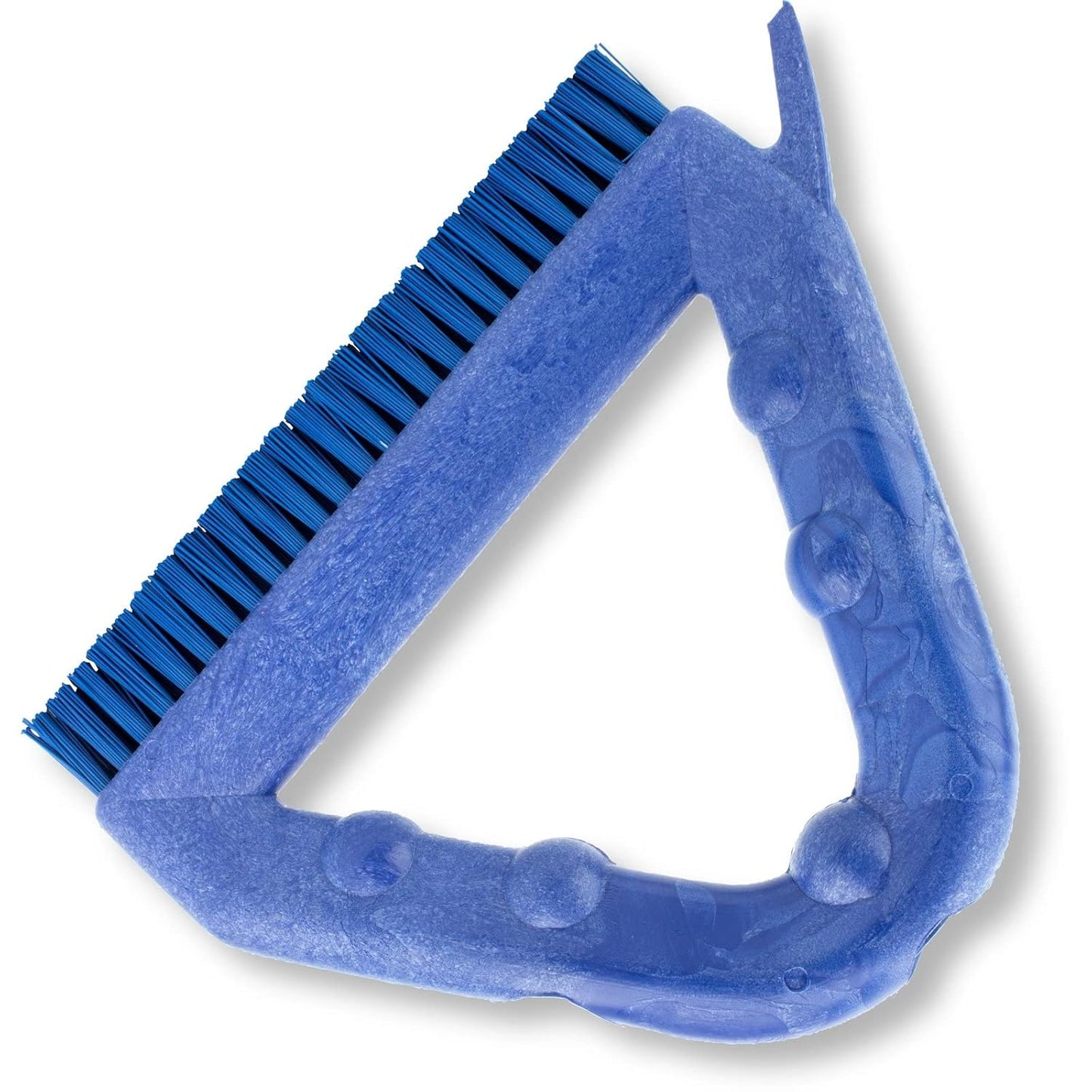 SPARTA Plastic Commercial Grout Brush, Triangle-Shaped Scrub Brush with Scraper and Two Threaded Holes for Attaching Handle (Sold Separately), 9 x 7 x 7 Inches, Gray