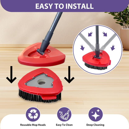 Nuorest Spin Mop Replacement Set for O-Ceda EasyWring 1-Tank System, Includes 2 Mop Head Replacement, 1 Mop Handle (30-58in Adjustable 4-Section Pole), 1 Spin Base