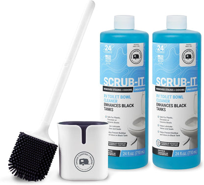 Unique Scrub-It RV Toilet Bowl Cleaner Liquid – RV Toilet Cleaner for Rimless RV Toilets, Squirt Top, Removes Stains & Odors (24 oz) Amazon Exclusive Packaging