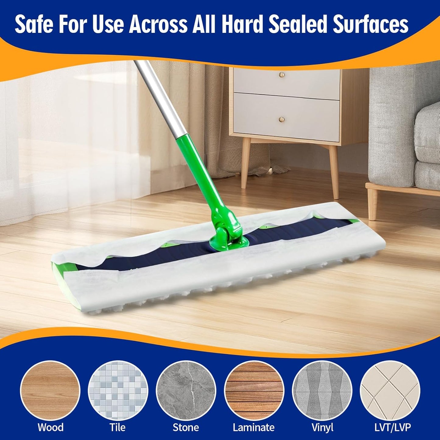 60 Count XL Pet Dry Sweeping Cloth Refills for Swiffer Sweeper XL Mop, Unscented Heavy Duty Dry Pads Refills for Multi-Surface Floor Cleaning