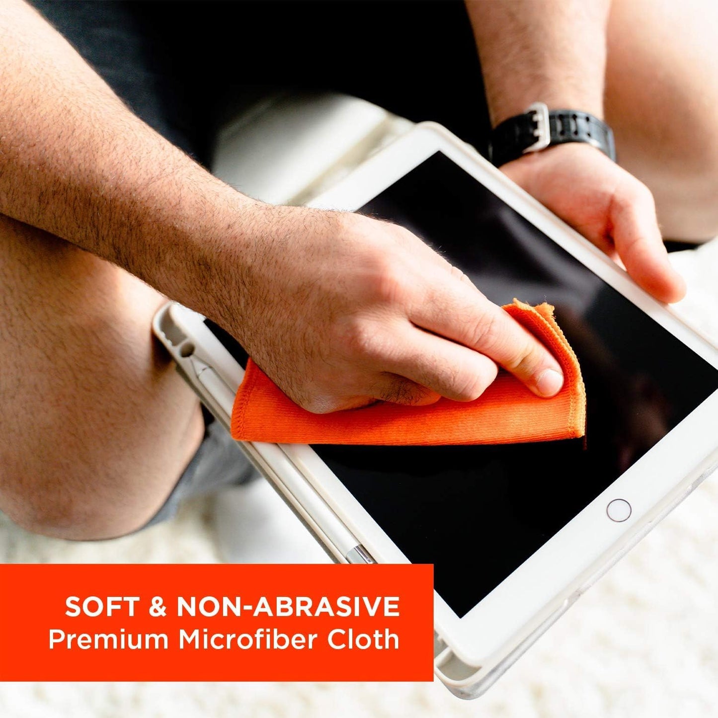 WHOOSH! Screen Shine Go - 1 fl oz Refillable Screen Cleaner Kit with Microfiber Cloth for MacBook, Phone, iPad & Eyeglasses - Powerful Streak-Free Cleaning - Pocket-Sized, TSA-Approved for Travel