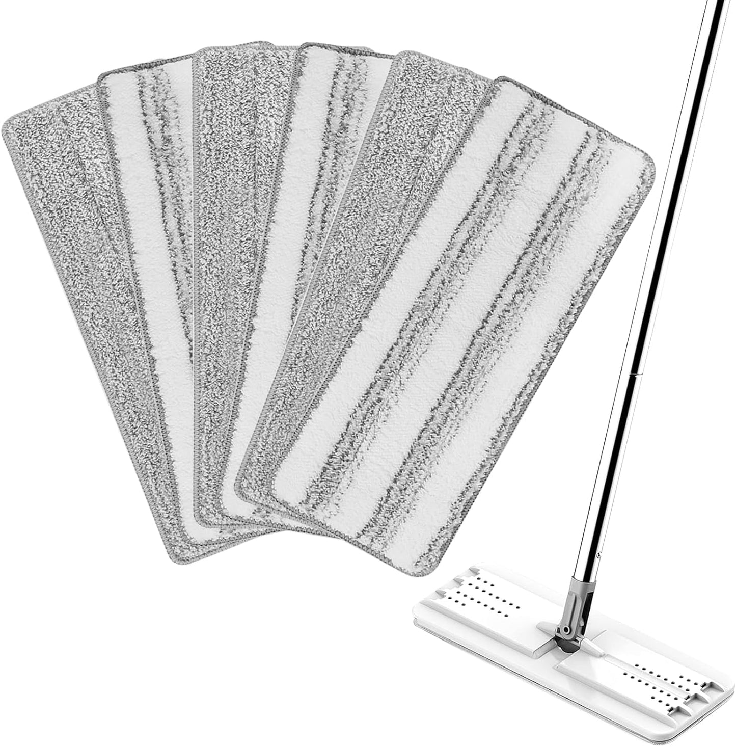 4+4 Pack Mop Replacement Pads Compatible with JOYMOOP Flat Mop or Mop Bucket Set - Microfiber Flat Mop Pads for All 13" X 4.9" Squeeze Flat Floor Mop - Washable Mop Head Replacement