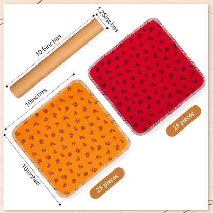 Redbaker 50 Pcs Reusable Paper Towels Paperless Reusable Cotton Cloths Toilet Absorbent Washable Paper Towels with Roll Kitchen Dishcloth for Kitchen Paperless Dishcloths(Stripe)
