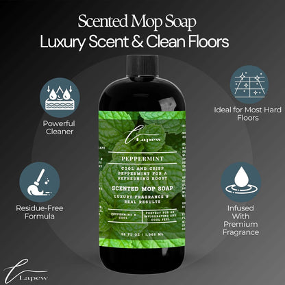 Lapew Black Sea Scented Cleaning Bundle | Carpet Deodorizer Powder (16 oz) & Mop Soap Concentrate (36 oz) | Pet-Friendly Odor Eliminator - Colors B