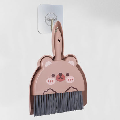 Upgrade Small White Broom and Dustpan Set, Hand Dustpan and Brush Set, Cute White Mini Broom and Dust pan Sets, Little Dust Pan for Home Use Tabletop Debris Cleaning Pet Cages Guinea Pig Cages